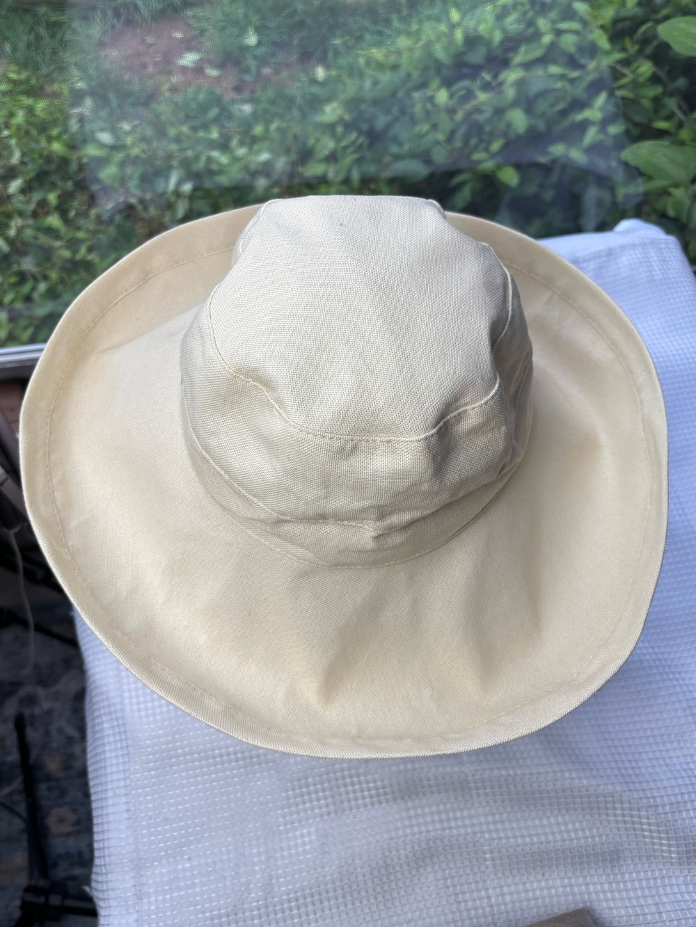Scala Women's Wide Brim Cotton Sun Hat Beige UPF 50 + Packable Hat w Drawstring - Picture 6 of 12
